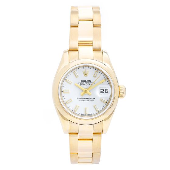 Rolex Ladies Datejust President 18k Gold Watch 179168