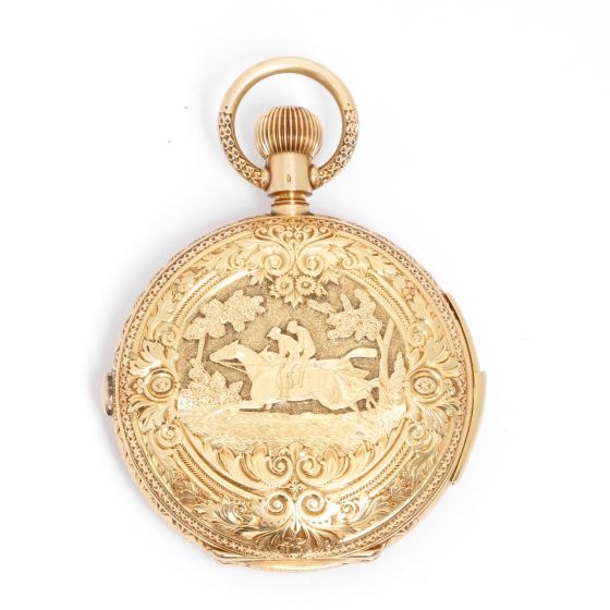 Hy. Grandjean & Cie., LeCoultre 18K Gold Hunting Case Pocket Watch