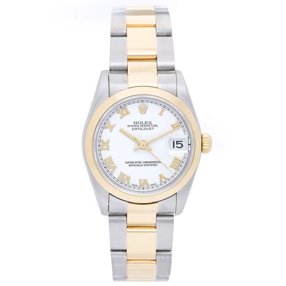 Rolex Datejust Midsize Unisex 2-Tone Watch 78243 White Dial 