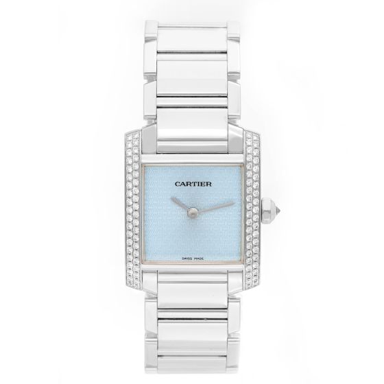 Cartier Tank Francaise 18k White Gold Diamond  Watch WE1020S3