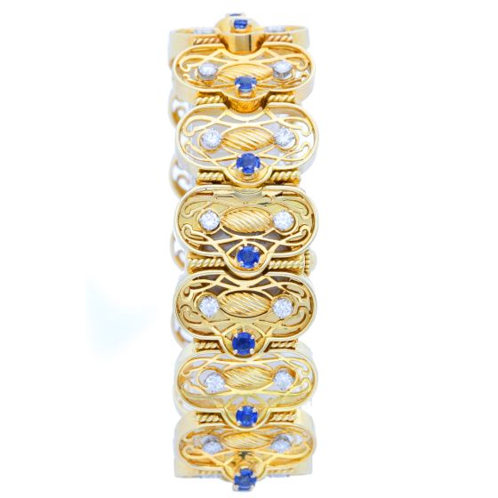Vacheron Constantin Round Brilliant Diamonds and Sapphire Watch