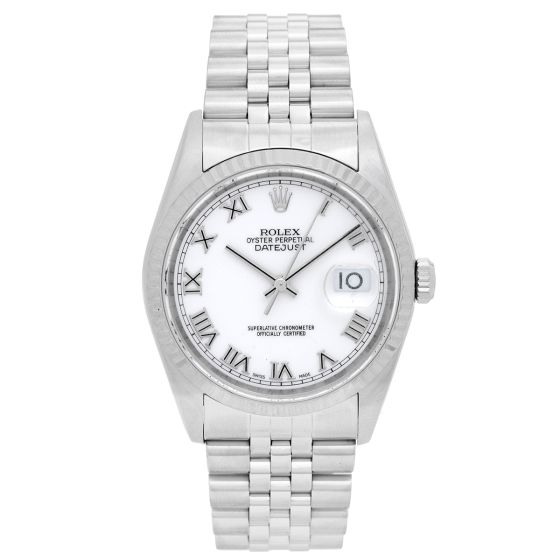 Rolex Datejust Men's Stainless Steel Watch 16234 White Dial