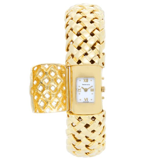 Tiffany & Co. 18K Yellow Gold Vannerie  Cuff  Watch