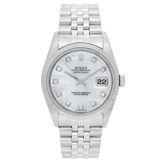 Rolex Datejust Men's Stainless Steel Watch Mother Of Pearl 16234