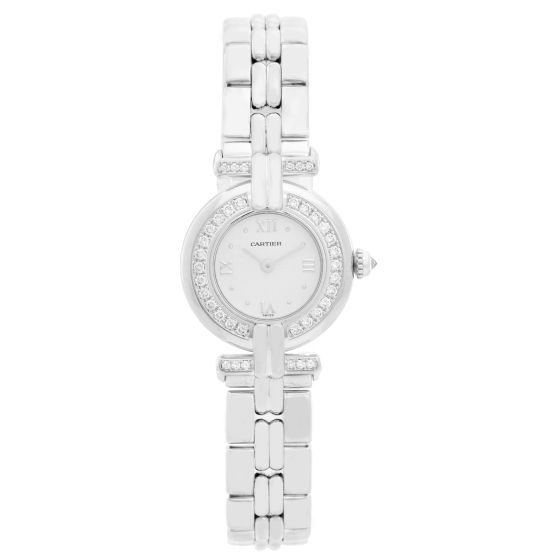 Cartier 18K White Gold Diamond Ladies Watch