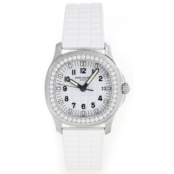 Patek Philippe Aquanaut Ladies Stainless Steel Diamond White Watch 5067A 011 or 5067 A