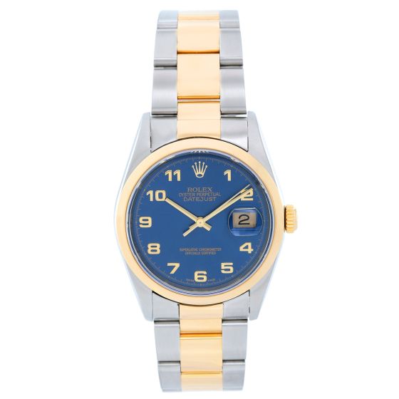 Rolex Datejust Men's 2-Tone Steel & Gold Watch Oyster Bracelet 16203