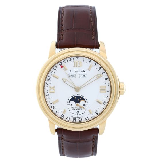 Blancpain Leman Calendar Moonphase Men's 18KYellow Gold Watch 2763-1418A-53