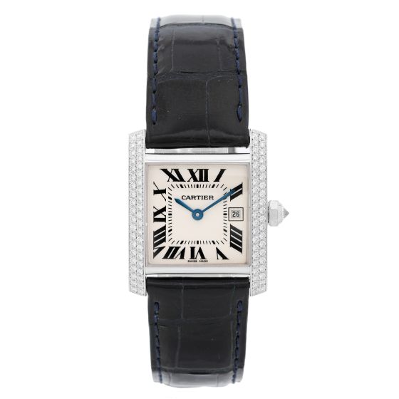 Cartier Tank Francaise 18k Midsize Diamond Watch WE101851
