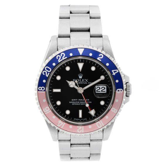 Rolex GMT-Master Men's Stainless Steel Watch Blue Bezel 16700