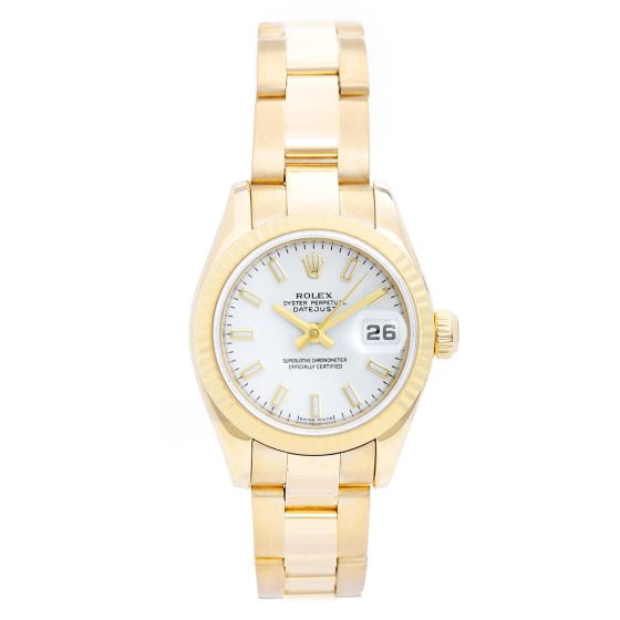 Rolex Ladies President Oyster Bracelet 18k Yellow Gold Watch 179178