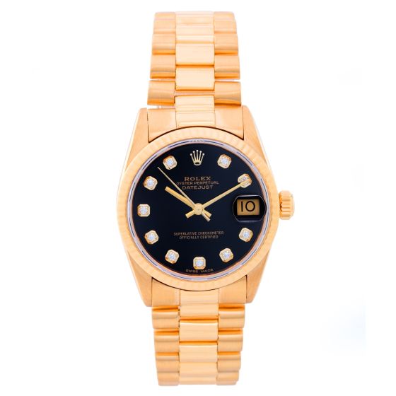 Rolex 18K Yellow Gold President Midsize Men's Watch 68278