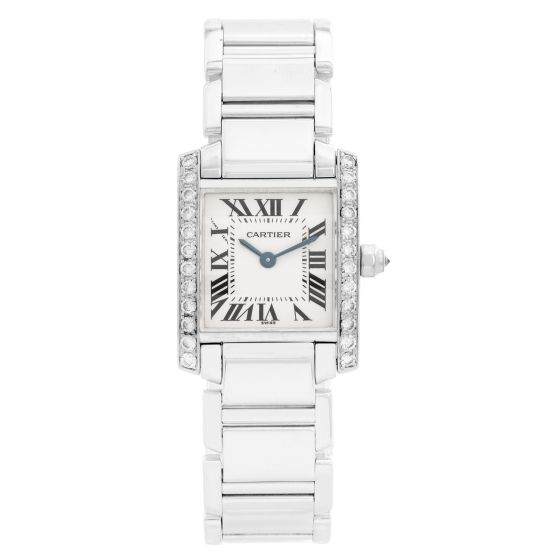 Cartier Tank Francaise 18k White Gold & Diamonds Ladies Watch WE1002S3 2403
