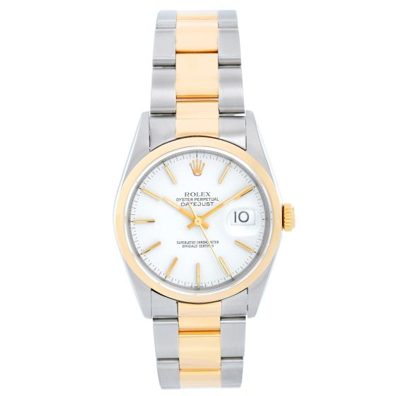 Rolex Datejust Men's 2-Tone Watch 16203 White Dial