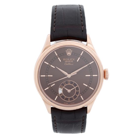 Rolex Cellini Dual Time 18K Rose Gold Men's Watch
