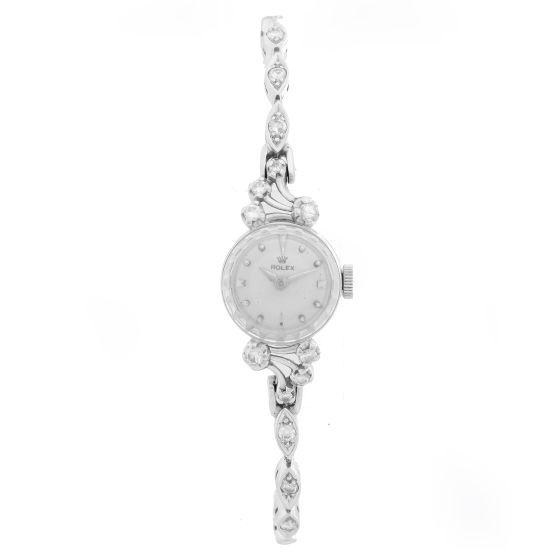 Vintage Rolex 18K White Gold Diamond Watch