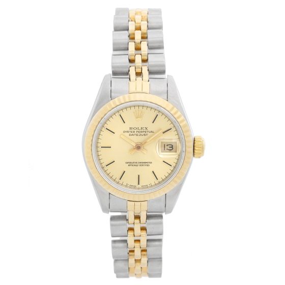 Rolex Ladies Datejust 2-Tone Watch 69173 Champagne Dial