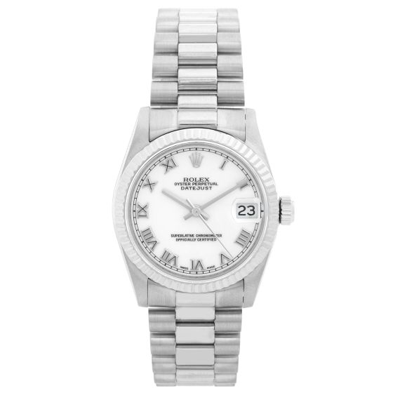 Rolex  18k White Gold Midsize President   Watch 68279