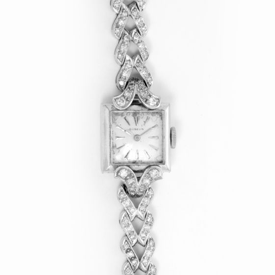 Gubelin Ladies Vintage White Gold & Diamond Dress Watch