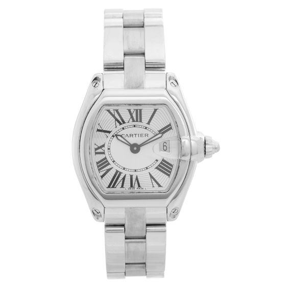 Cartier Roadster Stainless Steel Ladies Watch W62016V3 Silver Dial
