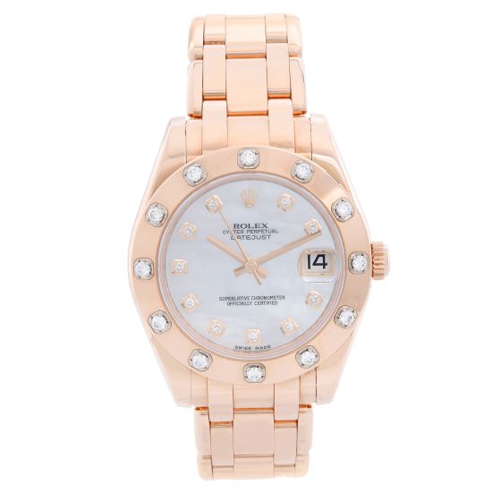 Rolex Midsize Masterpiece/Pearlmaster Everose Diamond Watch 81315