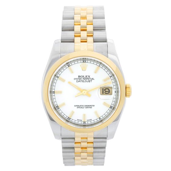 Rolex Datejust Men's 2-Tone Watch White Dial 116203