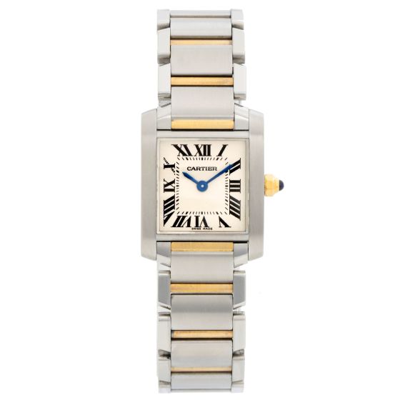 Ladies Cartier Tank Francaise 2-Tone Watch W51007Q4 Ivory Dial 2384