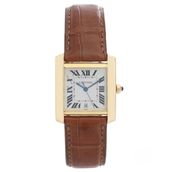 Cartier Tank Francaise 18k Yellow Gold Men's Automatic Watch W5000156 1840 