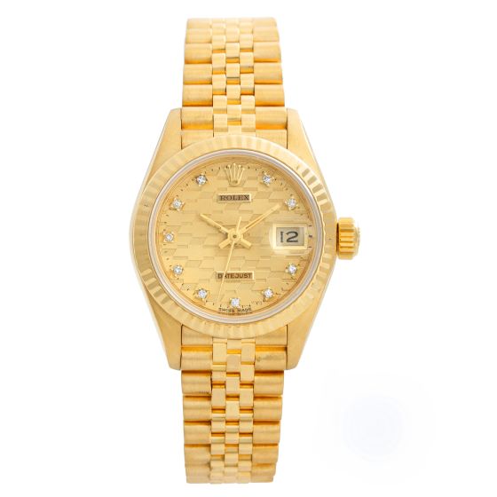 Rolex President / Datejust Ladies 18k Yellow Gold Chevrolet Watch 69178