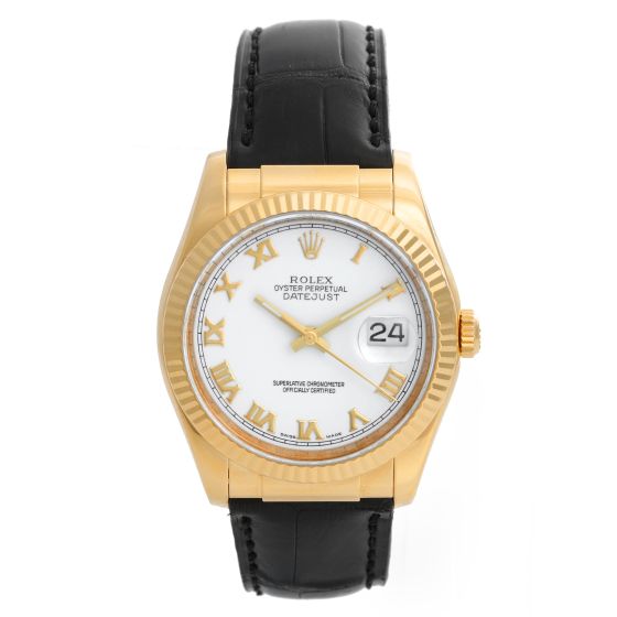 Rolex Datejust Men's 18k Yellow Gold Watch 116138