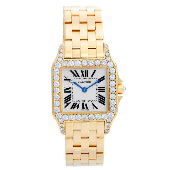 Cartier Santos Demoiselle 18k Yellow Gold Midsize Watch WF9002Y7
