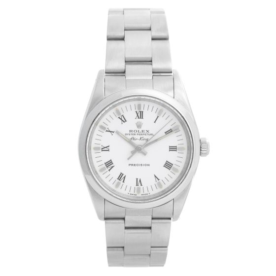Rolex Air-King Men's Stainless Steel Watch White Dial 14000