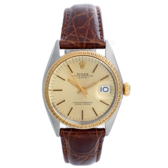 Men's Vintage Rolex Date 14k Yellow Gold Watch Model 1500