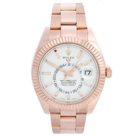 Rolex Sky-Dweller GMT  Men's 18k Rose Gold Watch 326935