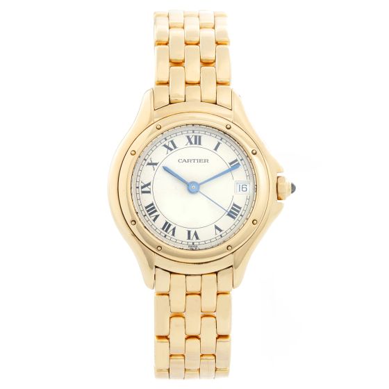 Cartier Cougar 18k Yellow Gold Ladies Quartz Watch 887904