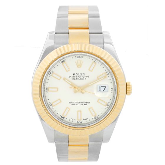 Rolex Datejust II 2-Tone 41mm 116333 White Dial Watch