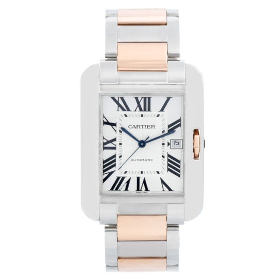 Cartier Tank Anglaise Large Stainless Steel and Rose Gold Mens Watch W5310006 3507