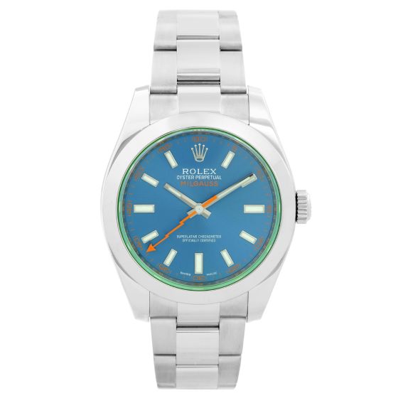 Rolex "Blue" Milgauss Stainless Steel Watch 116400 GV