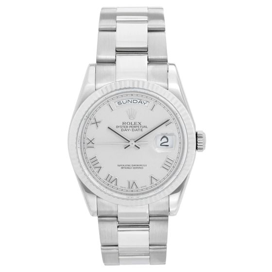 Rolex  Day-Date President Men's 18k White Gold Watch 118239