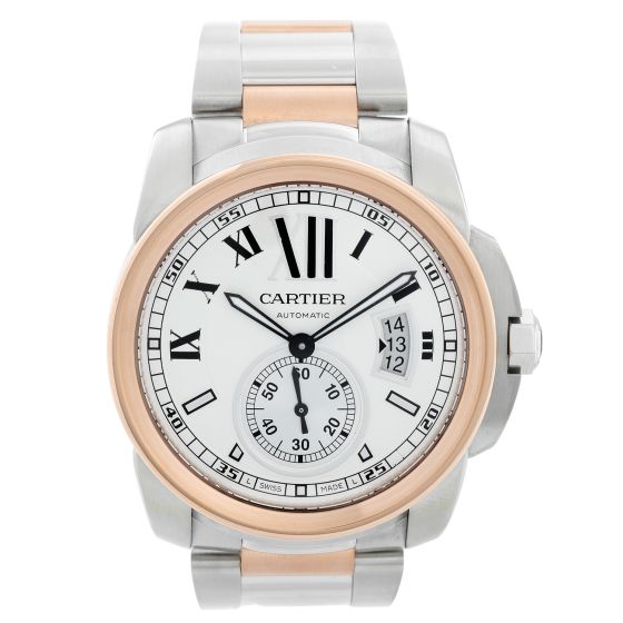 Calibre de Cartier Men's Large 42mm 2-Tone Steel & Rose Gold Watch W7100036 3389