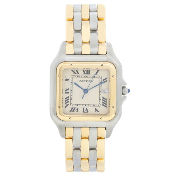 Men's Cartier 3-Row Panther 2-Tone Steel & Gold Watch