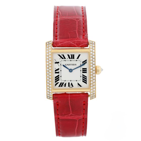 Cartier Tank Francaise Midsize 18k Yellow Gold Watch Ivory colored dial 