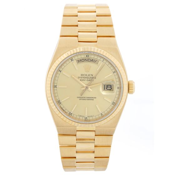Rolex Oysterquartz President Day-Date Men's Gold Quartz Watch 19018