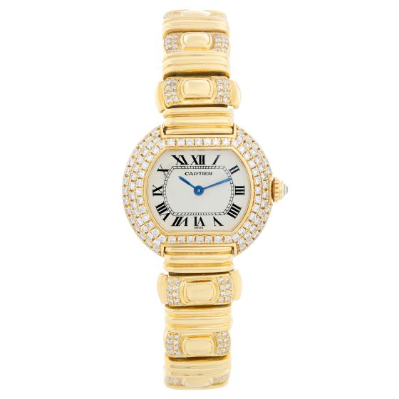 Cartier 18K Yellow gold Quartz Ellipse Ladies Watch / Bracelet 