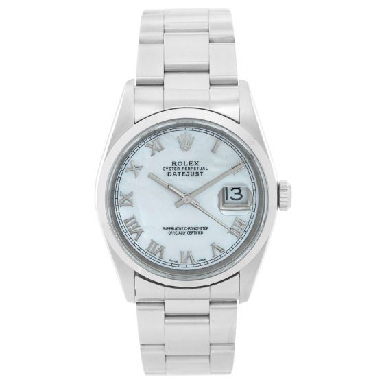 Rolex Datejust Men's Stainless Steel Mother Of Pearl Watch 16200