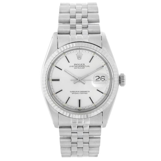 Rolex Datejust Steel Watch 1601 Silver Dial 