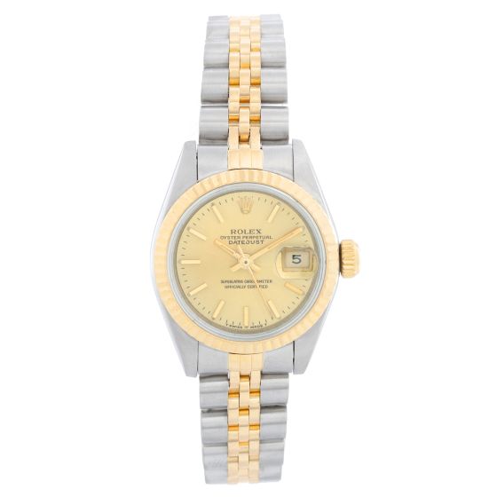 Rolex Ladies 2-Tone Datejust Watch 69173 Champagne Dial