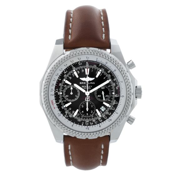 Breitling Bentley Chronograph Men's Steel Watch Black Dial