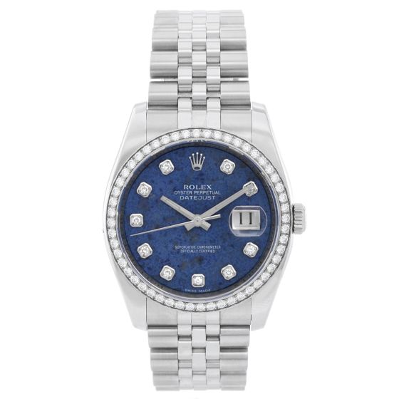 Rolex Datejust Sodalite Bezel Men's Steel Watch 116244
