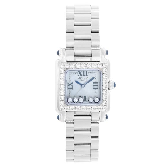 CHOPARD HAPPY SPORT LADIES 5 FLOATING DIAMONDS STAINLESS STEEL WATCH 27/8894-23/11
